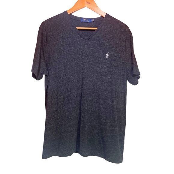 Polo Ralph Lauren Black Shirt Mens V Neck Short Sleeve Embroidered Size L - Picture 6 of 10